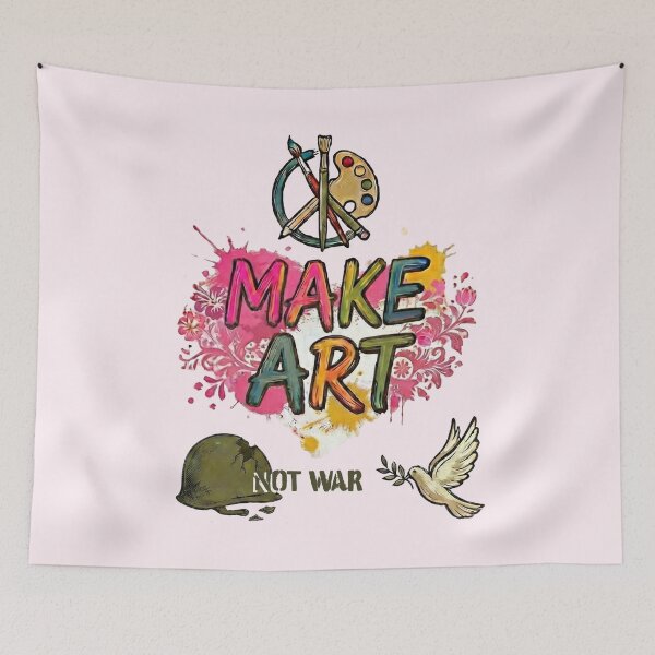 Item preview, Make Art Not War – Peace Dove, Helmet & Artist Tools - Lavender Blush edition designed and sold by Miss Cutie Designs.