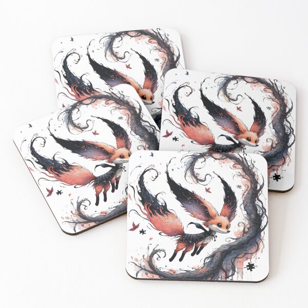 Item preview, Gothic Watercolor Cute Fox Dark Fantasy designed and sold by RubisLeaf.