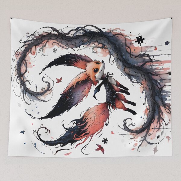 Item preview, Gothic Watercolor Cute Fox Dark Fantasy designed and sold by RubisLeaf.