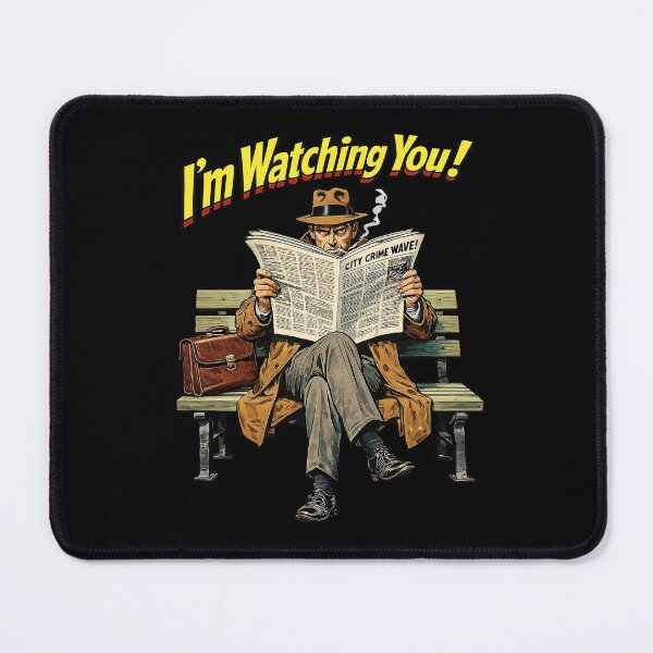 Item preview, Vintage Noir Detective Watching You – Retro Crime Illustration designed and sold by The Devil's Bargain.