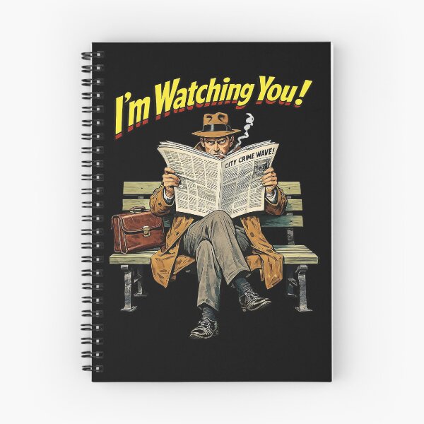 Item preview, Vintage Noir Detective Watching You – Retro Crime Illustration designed and sold by The Devil's Bargain.