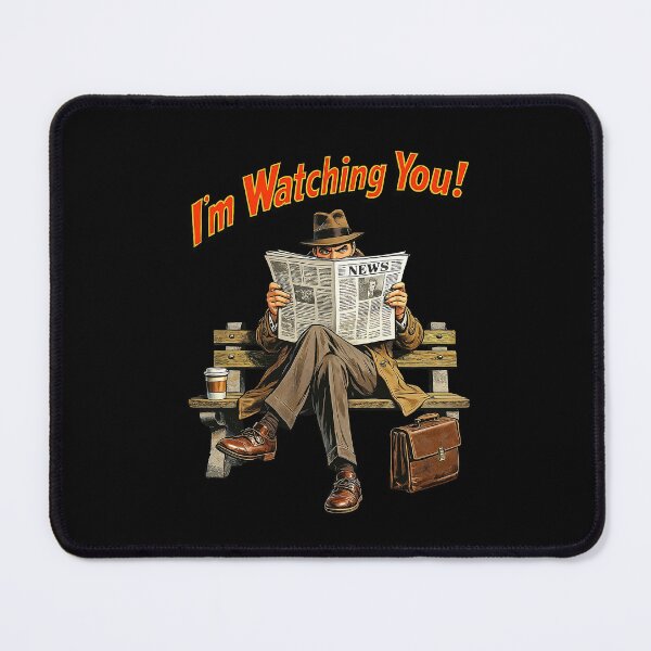 Item preview, Retro Detective Reading Newspaper – Noir Watching You Illustration designed and sold by The Devil's Bargain.