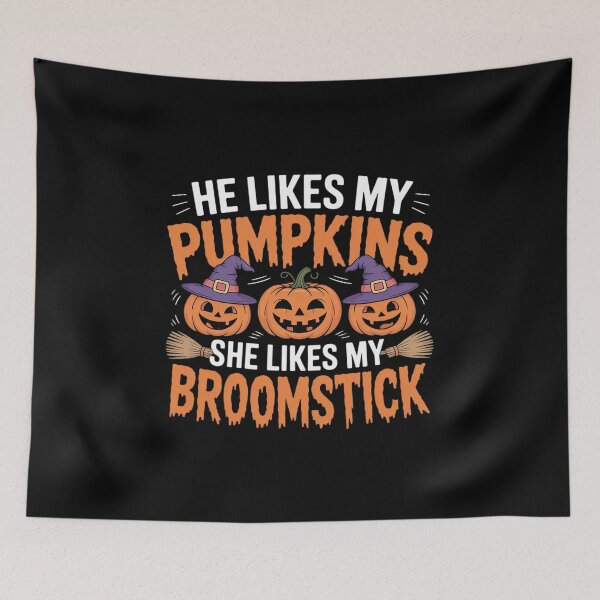 Item preview, He Likes My Pumpkins She Likes My Broomstick 2 designed and sold by VerseFarm.