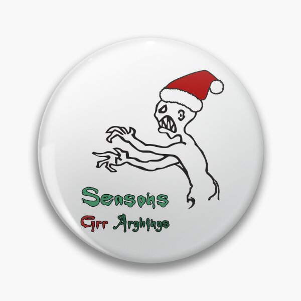 Item preview, SEASONS GRR-ARGHINGS - Christmas Grr Argh, Santa Hat Monster, Buffy the Vampire Slayer, Xmas 90s, BTVS Zombie, Joss Whedon, Angel, Buffering (alternate colours) designed and sold by S Hazelwood .
