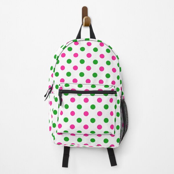 Item preview, Green Pink Polka Dots On White Background Design  designed and sold by PatternTitan.