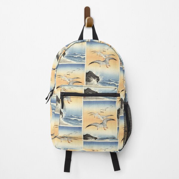 Item preview, Five Seagulls Above Turbulent Sea by Ohara Koson : Coastal Japanese Poster designed and sold by artofuniverse.