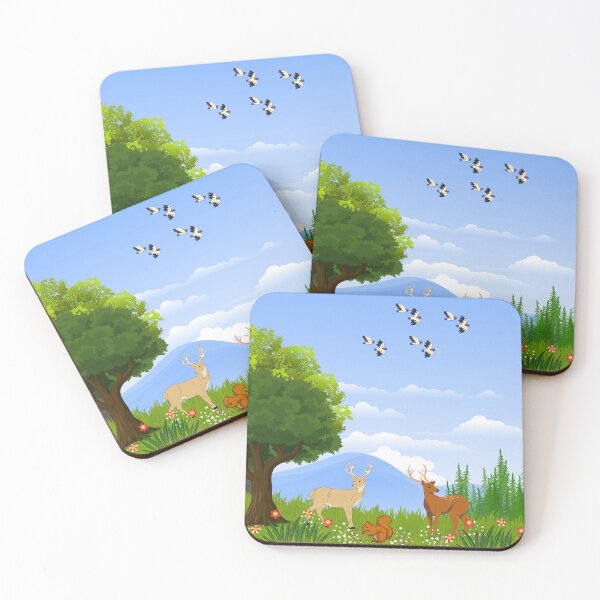 Item preview, "Whispers of the Wild: Deer Beneath the Mountain Sky" designed and sold by MayaMaliStudio.