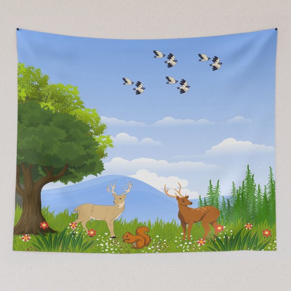 Item preview, "Whispers of the Wild: Deer Beneath the Mountain Sky" designed and sold by MayaMaliStudio.