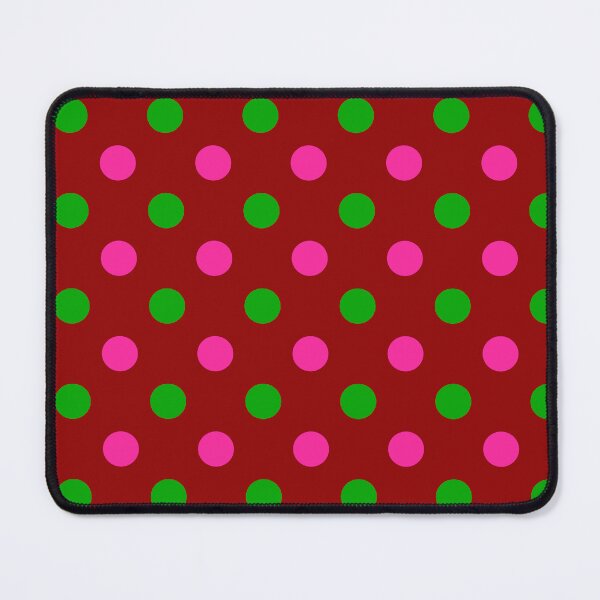 Item preview, Green Pink Polka Dots On Red Background Design designed and sold by PatternTitan.