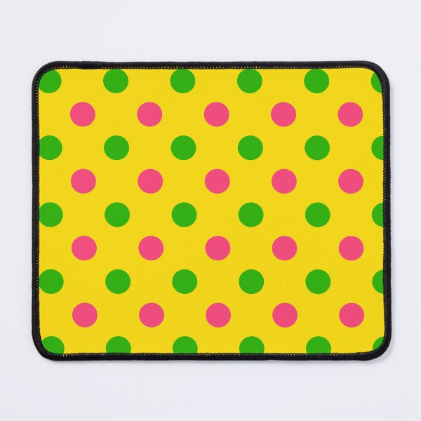 Item preview, Green Pink Polka Dots On Yellow Background Design designed and sold by PatternTitan.