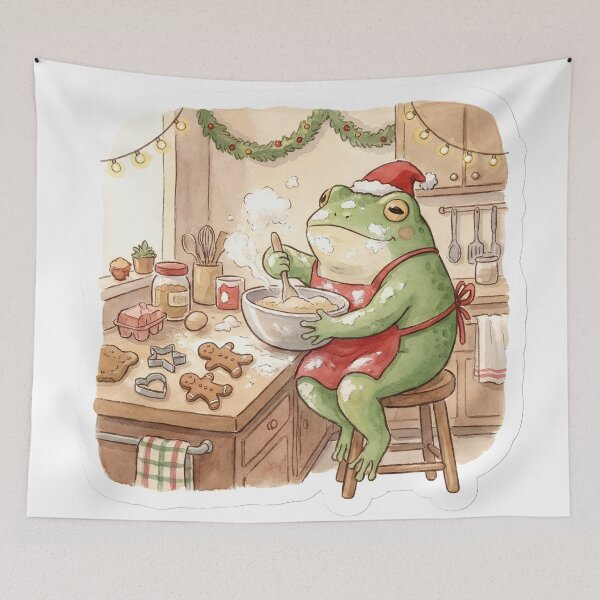 Item preview, Cozy Holiday Baking Frog Chaos designed and sold by StickyGuys.