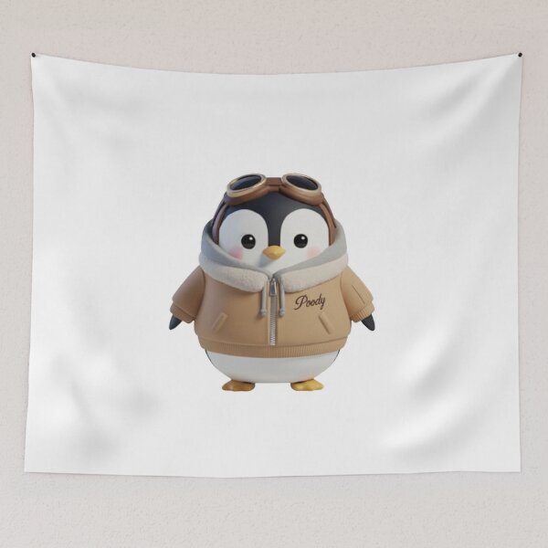 Item preview, Avi Poody – Beige | Cute Aviator Penguin Character designed and sold by HNstory.