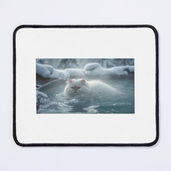 Item preview, Ukiyo-e Cat Enjoying a Snowy Onsen designed and sold by ZenPop Art.