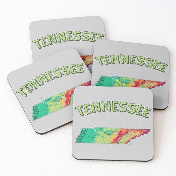 Item preview, Vibrant Tennessee Map, Nashville & Major Cities Topographic Relief designed and sold by mashmosh.