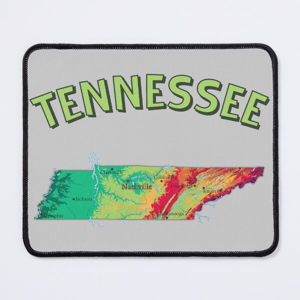 Item preview, Vibrant Tennessee Map, Nashville & Major Cities Topographic Relief designed and sold by mashmosh.