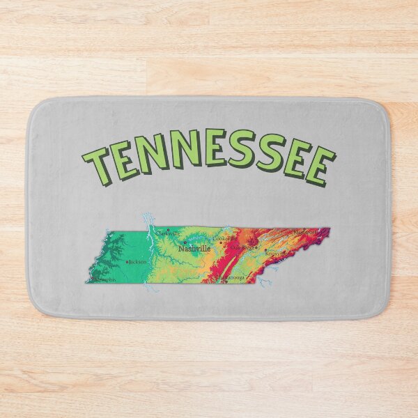 Item preview, Vibrant Tennessee Map, Nashville & Major Cities Topographic Relief designed and sold by mashmosh.