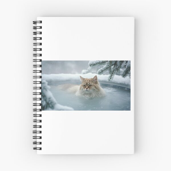 Item preview, Ukiyo-e Cat Enjoying a Snowy Onsen designed and sold by ZenPop Art.