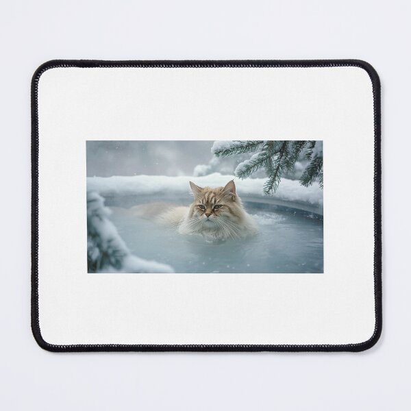 Item preview, Ukiyo-e Cat Enjoying a Snowy Onsen designed and sold by ZenPop Art.