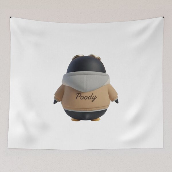 Item preview, Avi Poody – Beige (Back View) | Cute Aviator Penguin Character designed and sold by HNstory.
