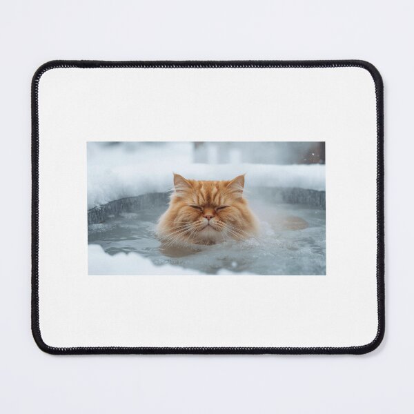 Item preview, Ukiyo-e Cat Enjoying a Snowy Onsen designed and sold by ZenPop Art.