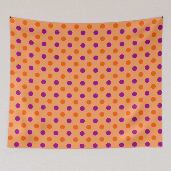 Item preview, Purple Orange Polka Dots On Orange Background Design  designed and sold by PatternTitan.