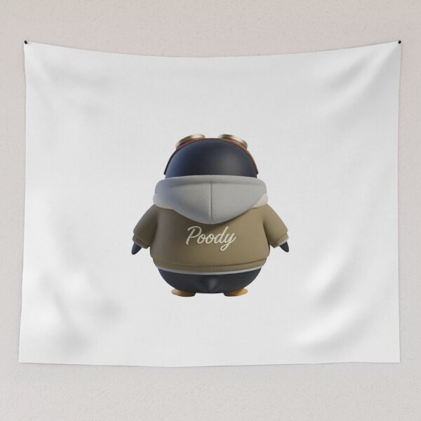 Item preview, Avi Poody – Olive Khaki (Back View) | Cute Aviator Penguin Character designed and sold by HNstory.