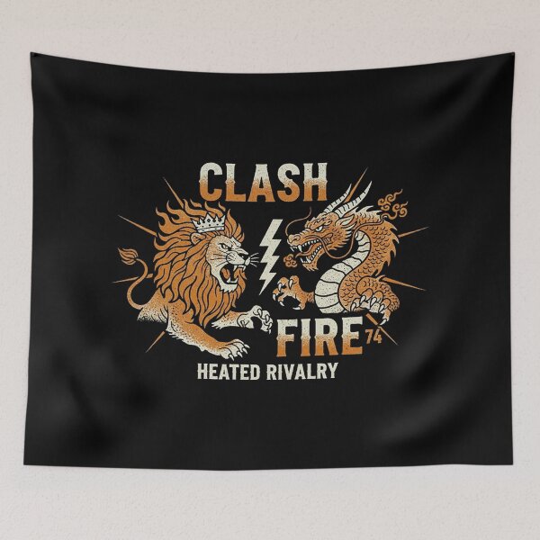 Item preview, Vintage Lion vs Dragon Clash Fire Heated Rivalry designed and sold by zzz888.