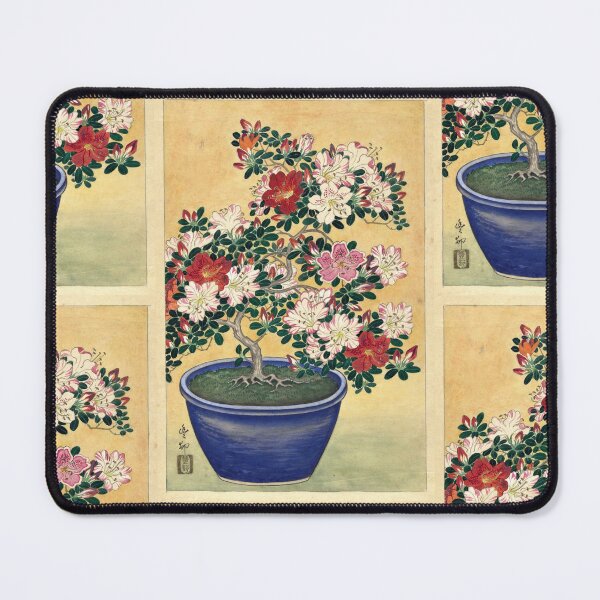 Item preview, Flowering Azalea in Blue Pot by Ohara Koson : Vintage Japanese Poster designed and sold by artofuniverse.