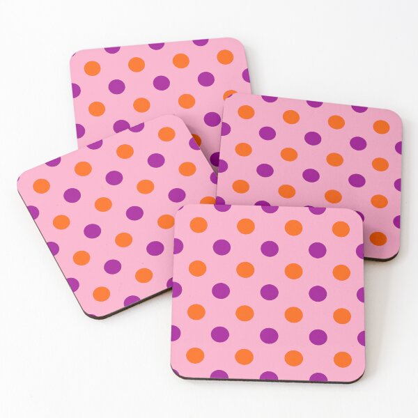 Item preview, Purple Orange Polka Dots On Pink Background Design  designed and sold by PatternTitan.