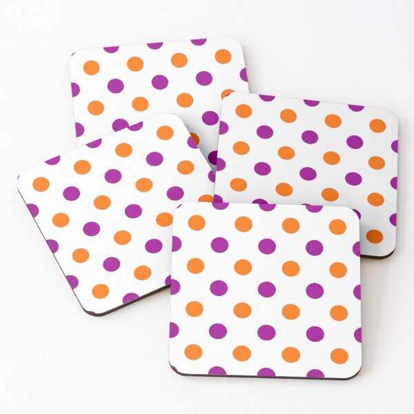 Item preview, Purple Orange Polka Dots On White Background Design  designed and sold by PatternTitan.