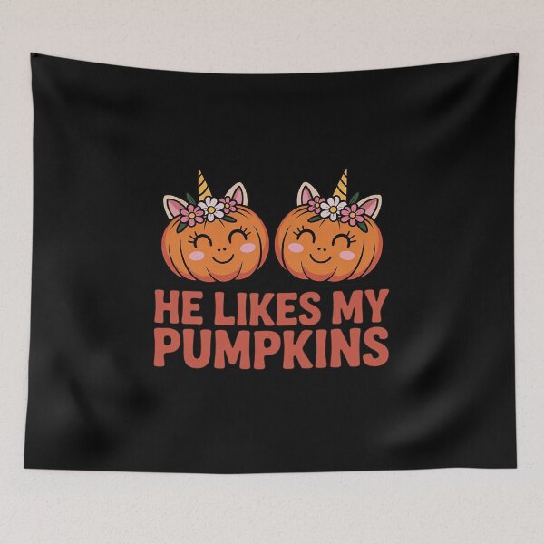 Item preview, He Likes My Pumpkins She Likes My Broomstick Long 5  designed and sold by VerseFarm.