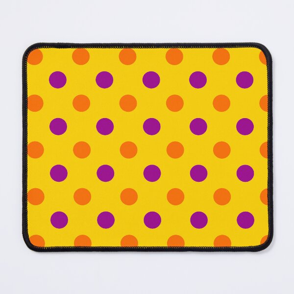 Item preview, Purple Orange Polka Dots On Yellow Background Design designed and sold by PatternTitan.