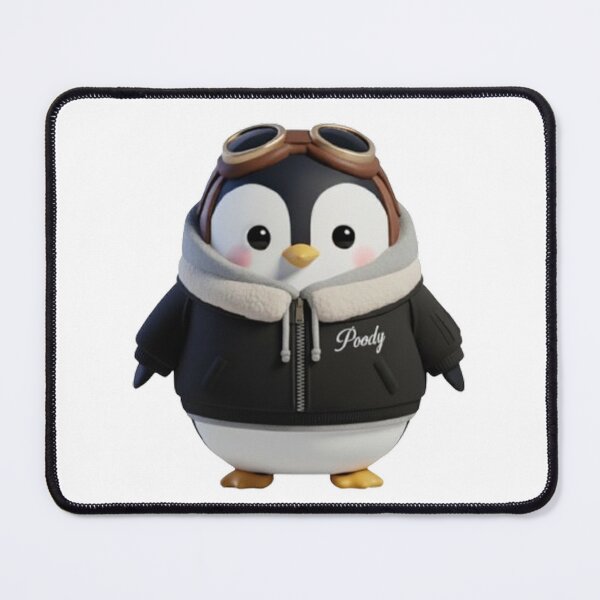 Item preview, Avi Poody – Black | Cute Aviator Penguin Character designed and sold by HNstory.