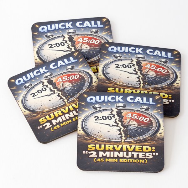 Item preview, Quick Call Meeting — “Survived 2 Minutes (45 Min Edition)” Work Humor  designed and sold by POD DYNASTY | Original Print On Demand T-Shirt Graphics.