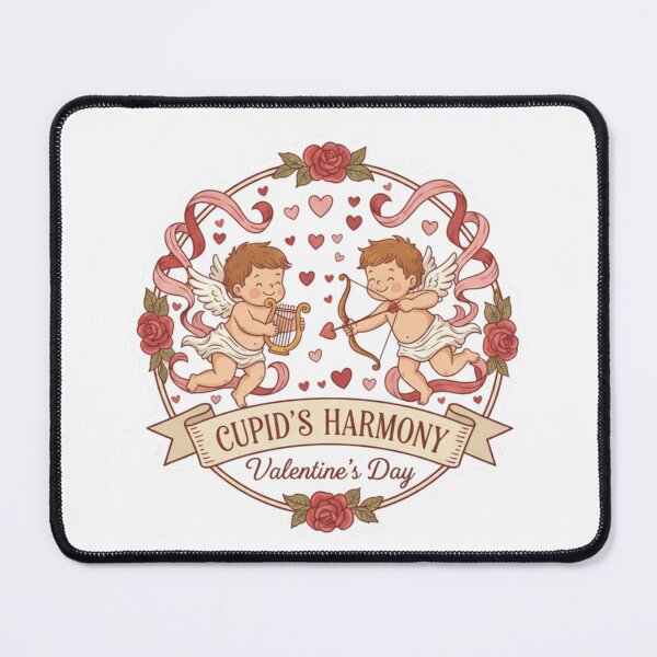 Item preview, Cupid’s Harmony Valentine’s Day Badge. designed and sold by ZyVoAli.