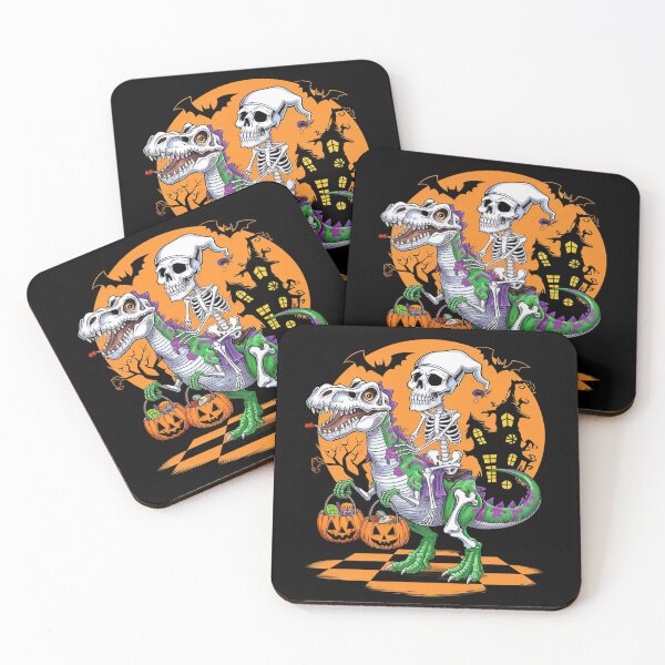 Item preview, Skeleton Riding Mummy Dinosaur Halloween Funny Pumpkin 3 designed and sold by RsFilsingerArt.