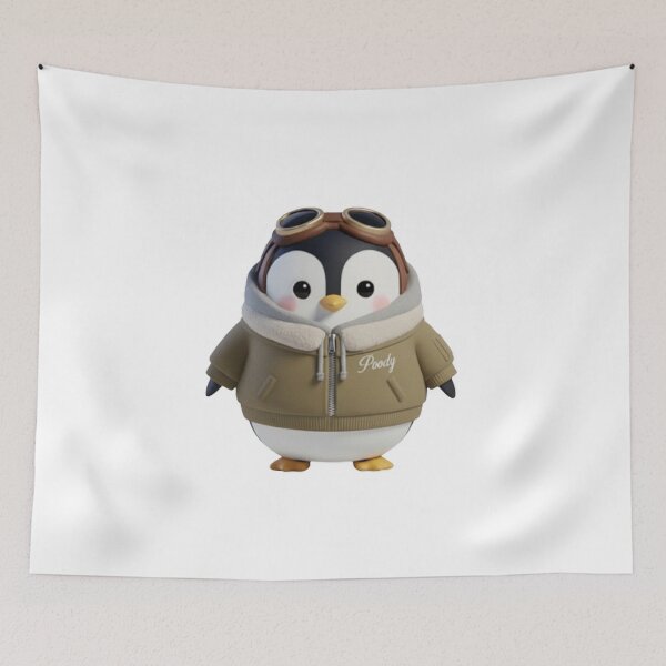 Item preview, Avi Poody – Khaki | Cute Aviator Penguin Character designed and sold by HNstory.