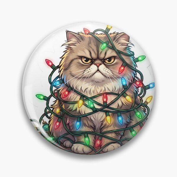 Item preview, Grumpy Cat Tangled in Christmas Lights Holiday Chaos designed and sold by StickyGuys.