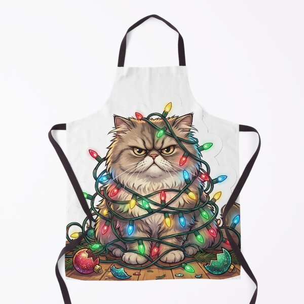 Item preview, Grumpy Cat Tangled in Christmas Lights Holiday Chaos designed and sold by StickyGuys.