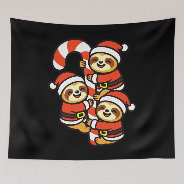 Item preview, Santa Sloths Christmas Candy Cane designed and sold by plushism.