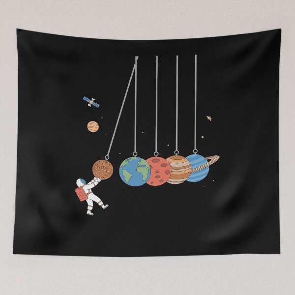 Item preview, Space Planets Newton Cradle Astronomy designed and sold by HORIZBoutique.