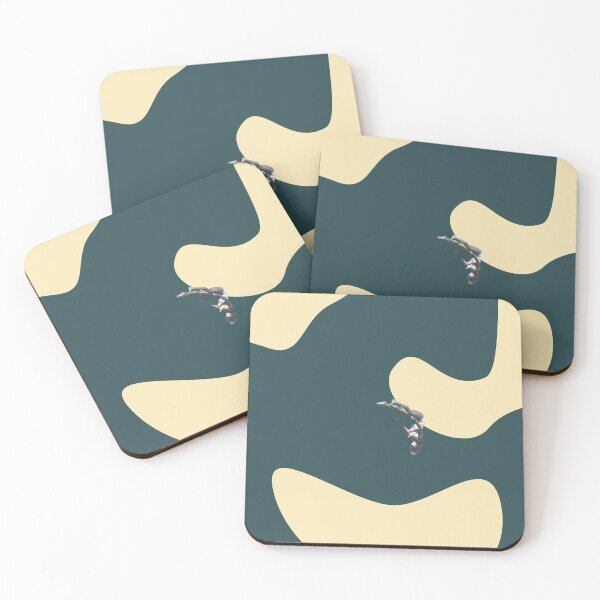 Item preview, Surreal Diver | Minimal Abstract Collage in Muted Green & Warm Yellow designed and sold by skcollage.