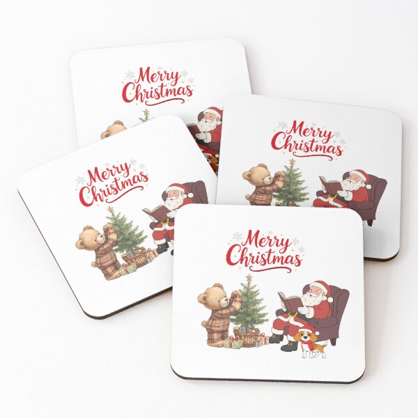 Item preview, Merry Christmas Santa Claus with Teddy Bear – Cute Festive Holiday Illustration designed and sold by Fouziaart08.