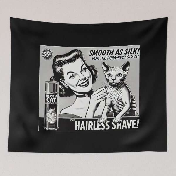 Item preview, Hairless Cat Shave Cream – Absurd Cat Humor & Deadpan Joke Design designed and sold by RollFuzzy.