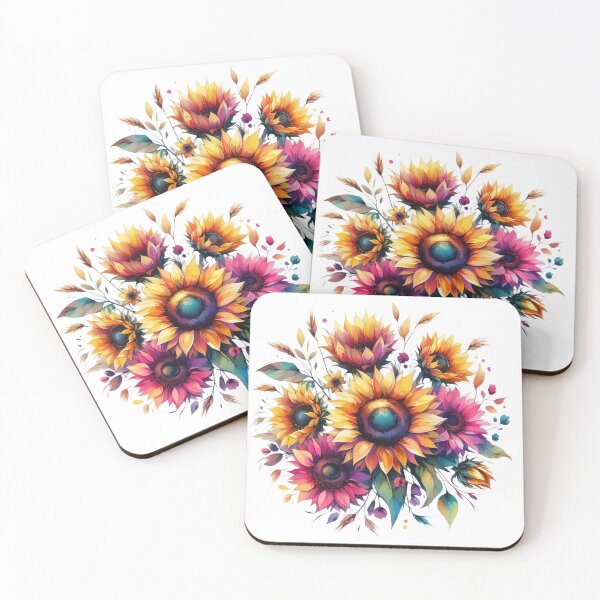 Item preview, Brightly Colored Sunflowers | Cheery and Bright Sunflowers | Watercolor Sunflowers designed and sold by Nicole-Cherie.