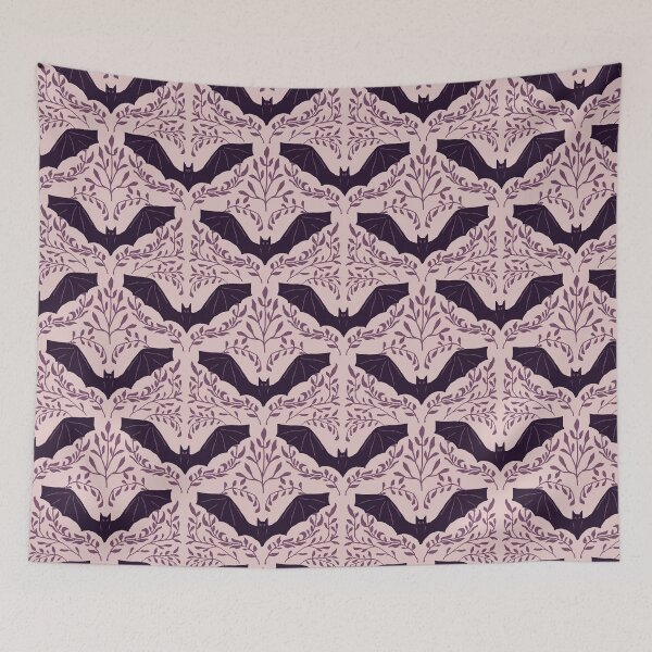 Item preview, Cute Pink & Purple Bat Pattern – Pastel Gothic Spooky Illustration designed and sold by Naine  M..