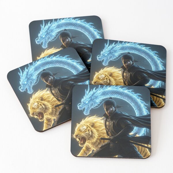 Item preview, Date Masamune – Dragon & Tiger Samurai Warrior | Japanese Mythic Warrior Art | Mori no Akari Series designed and sold by Mori-no-Akari.