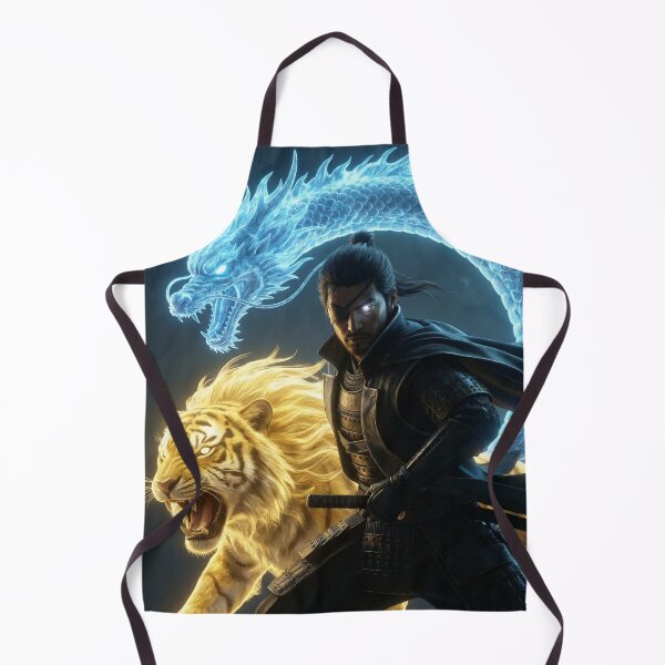 Item preview, Date Masamune – Dragon & Tiger Samurai Warrior | Japanese Mythic Warrior Art | Mori no Akari Series designed and sold by Mori-no-Akari.