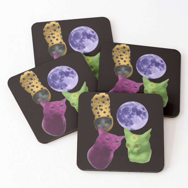 Item preview, Three Cats Retro Moon Graphic, Vintage Cat Moon Meme, Cat Lovers, Funny Cat, Washed, Weird Meme designed and sold by DesignDenDo ⭐⭐⭐⭐⭐.