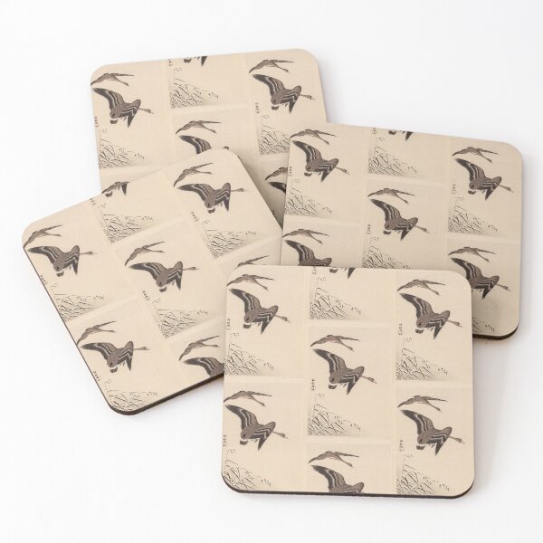Item preview, Geese in Flight Style 3 by Ohara Koson : Vintage Nature Japanese Poster designed and sold by artofuniverse.